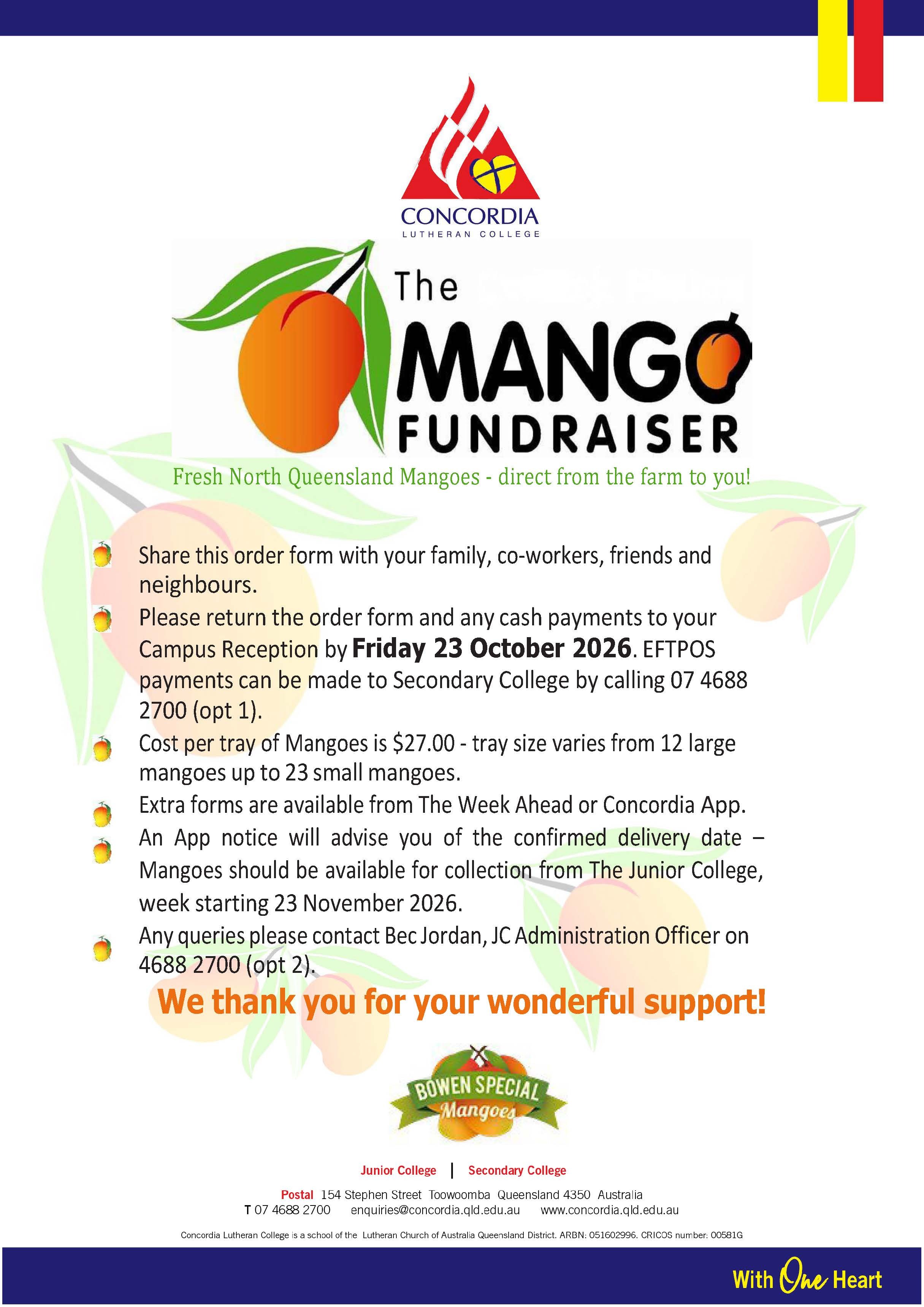 Junior College Mango Fundraiser