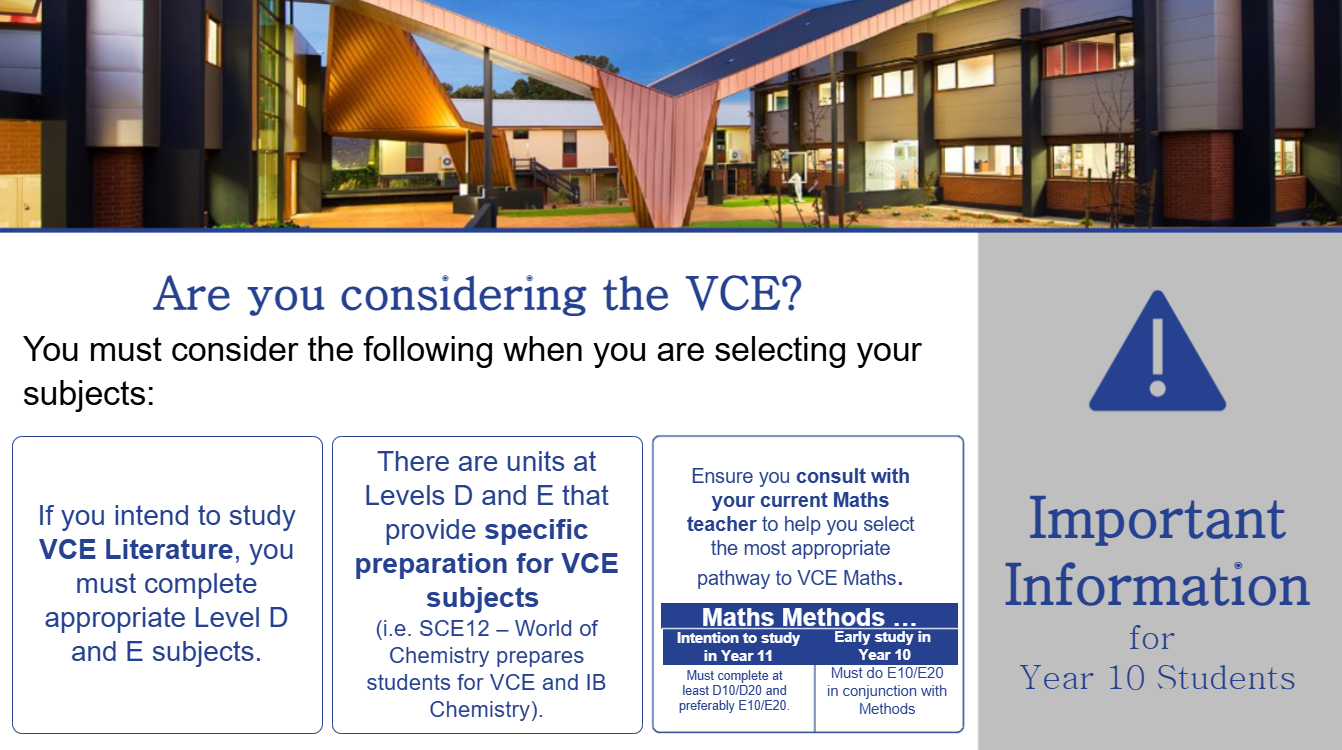 Information for Year 10