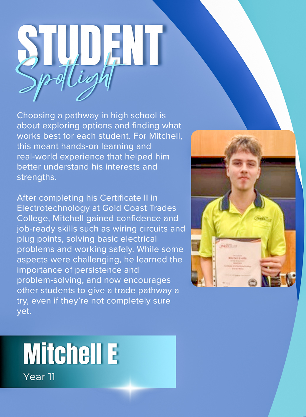 Student Spotlight Mitchell E