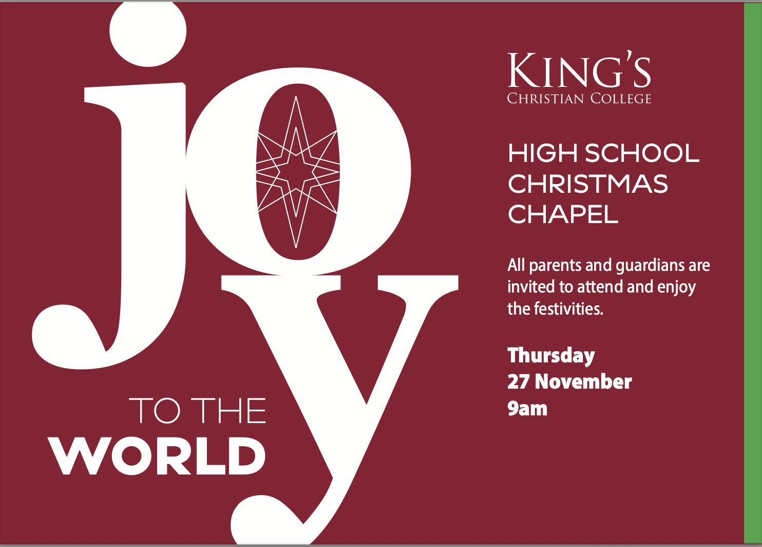 high school christmas chapel