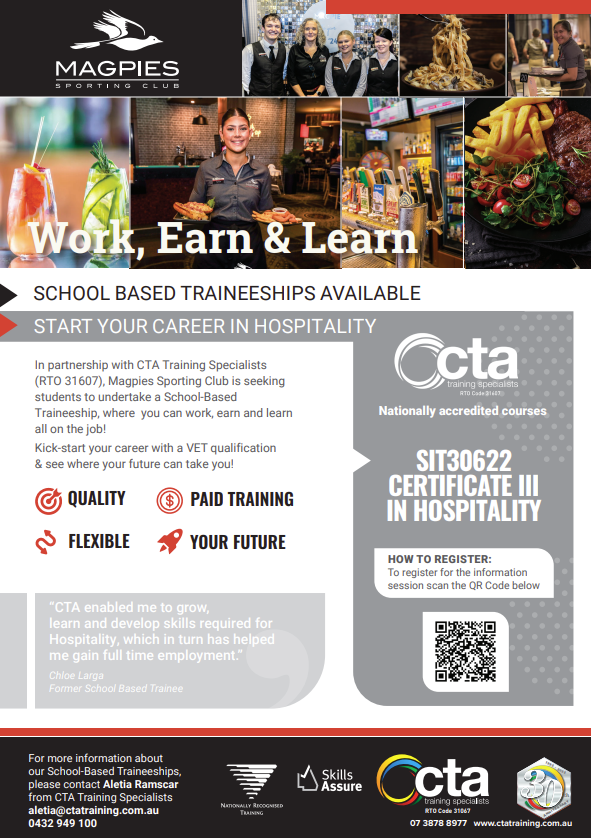 Magpies Cert III Hospitality