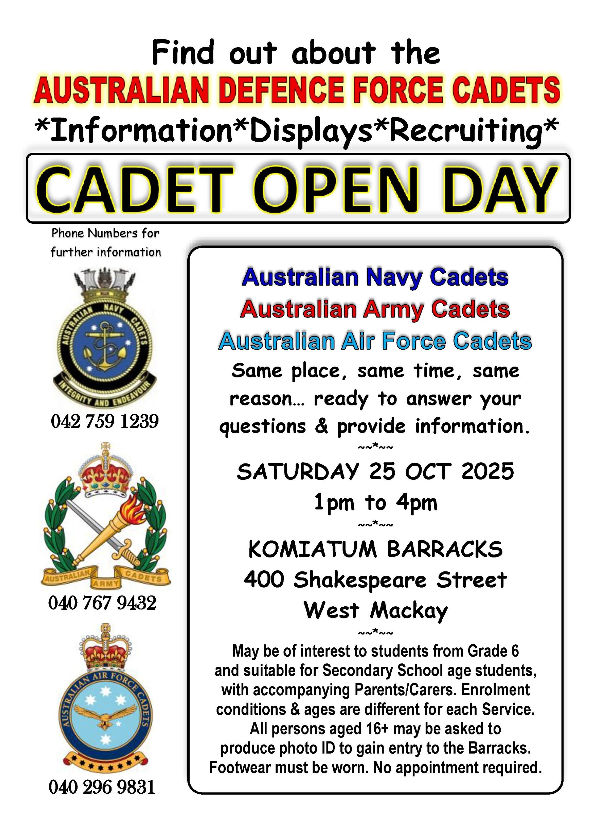 Cadet Open Day 2025