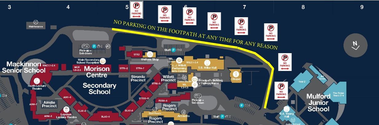 Footpath no parking map