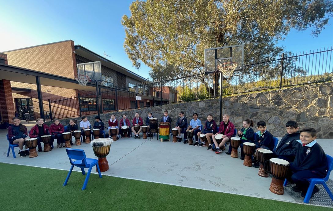 The Junior School drummers performed at the Mother's Day event