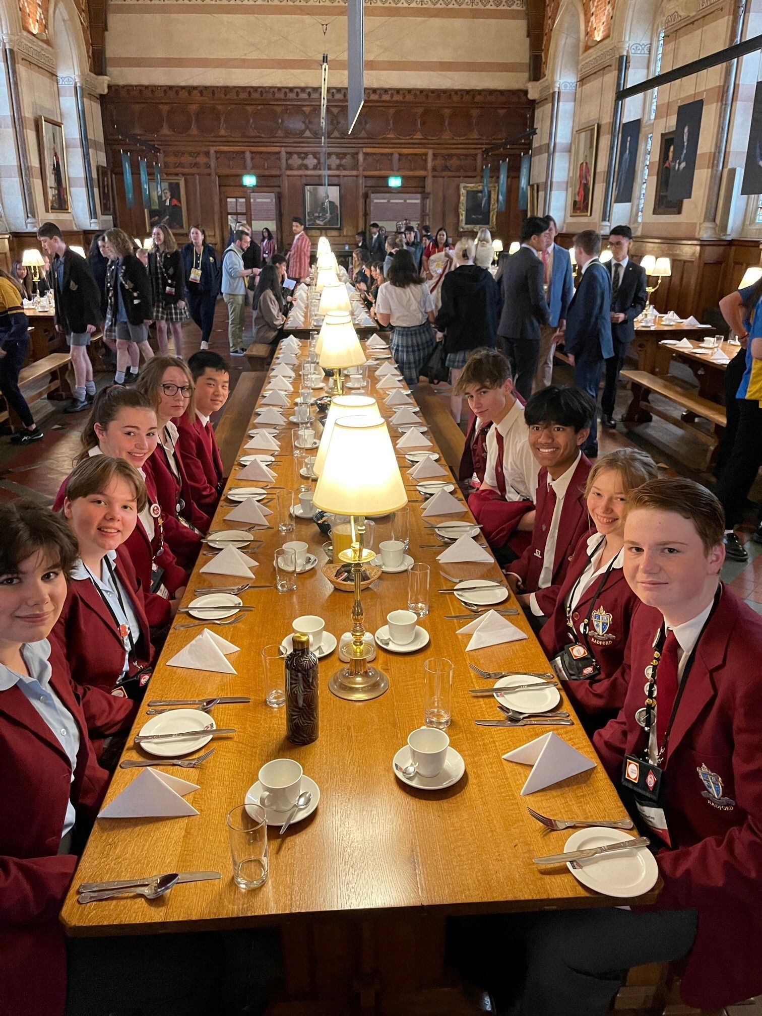Terry at dinner with Radford delegates at the Round Square International Conference.