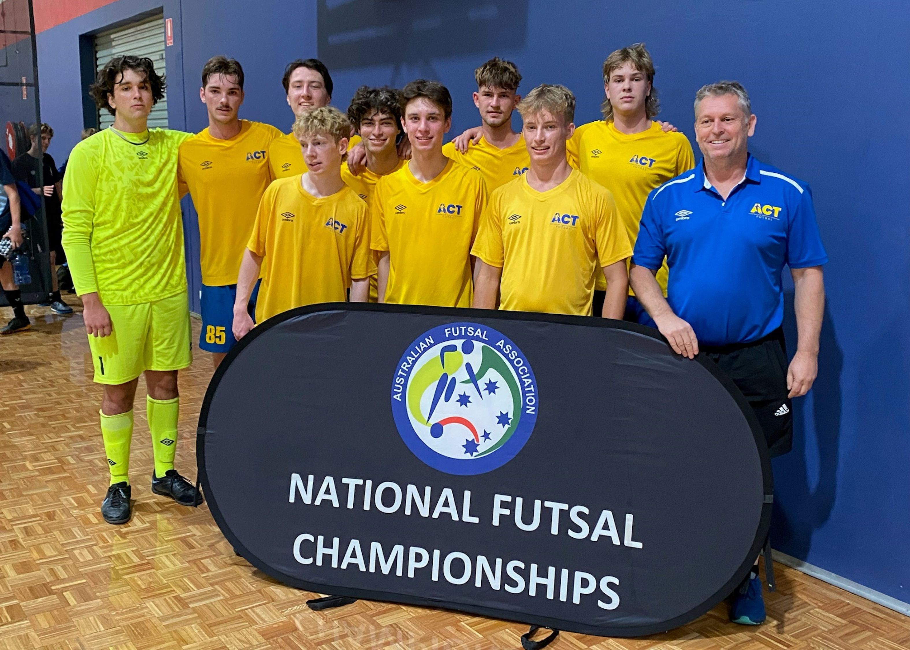 Cameron, Cooper, Tom, Jake and Orlando at the National Futsal Championships.