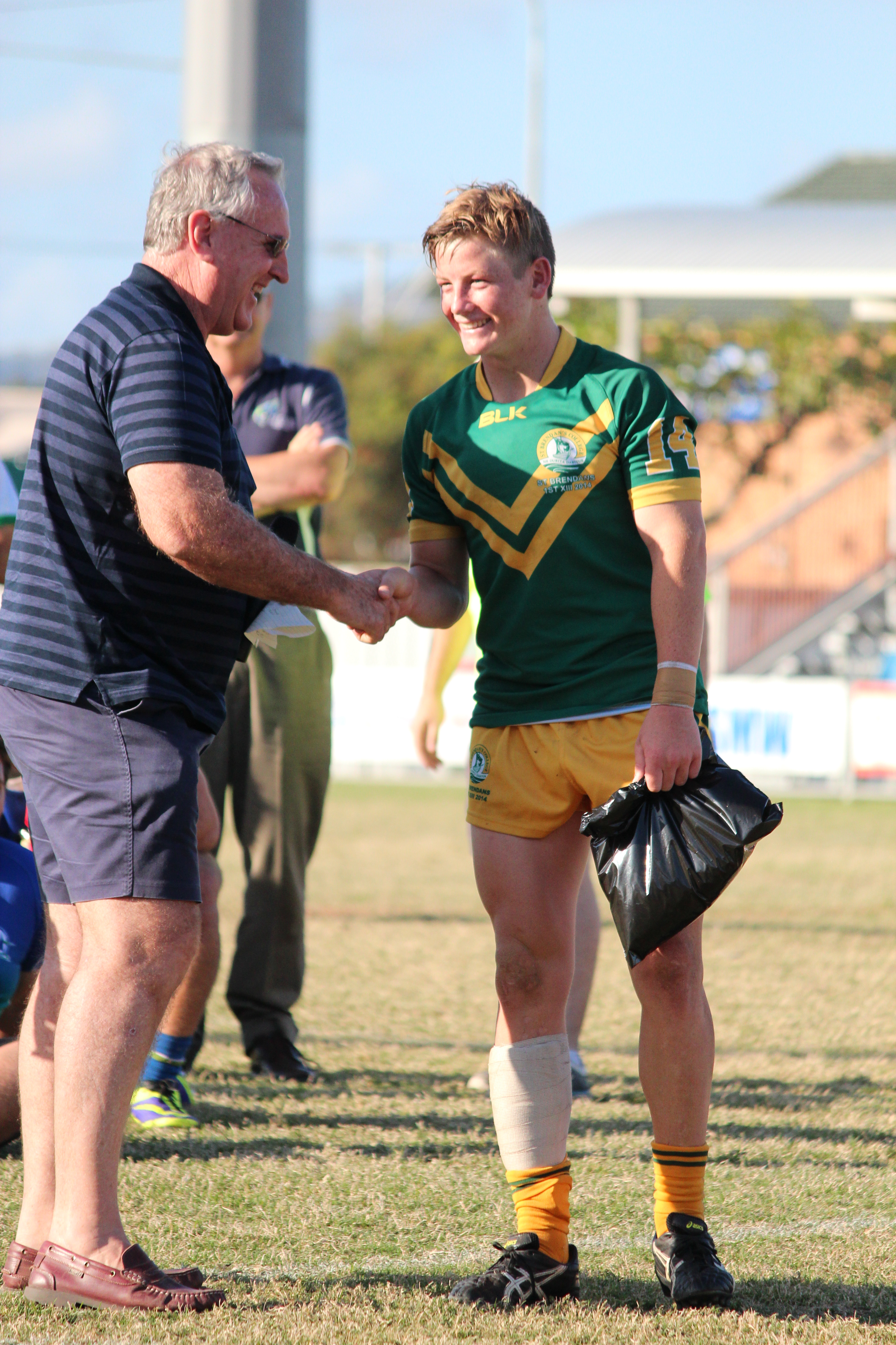 Harry Grant receiving Player of the Match
