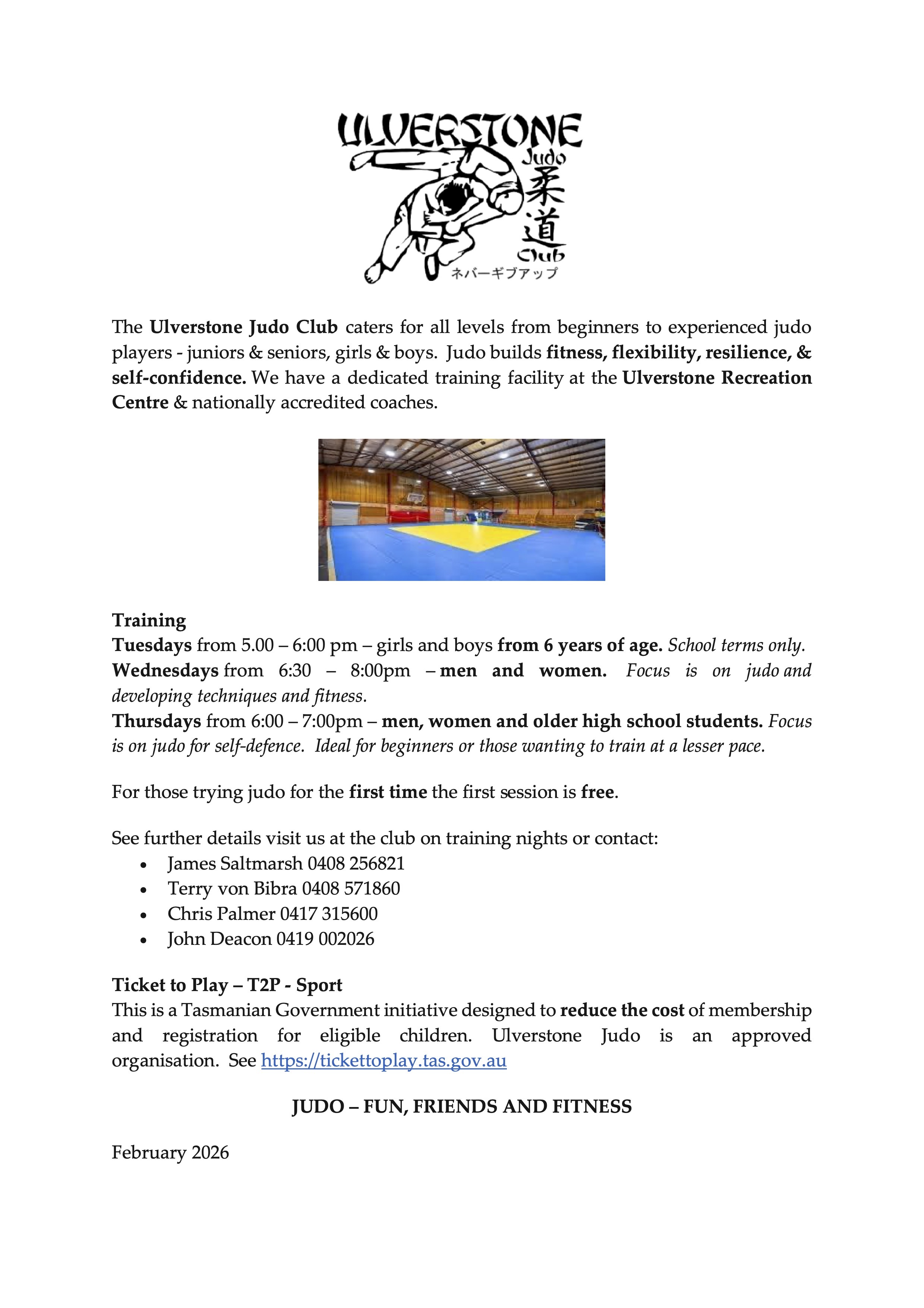 Ulverstone Judo 2026