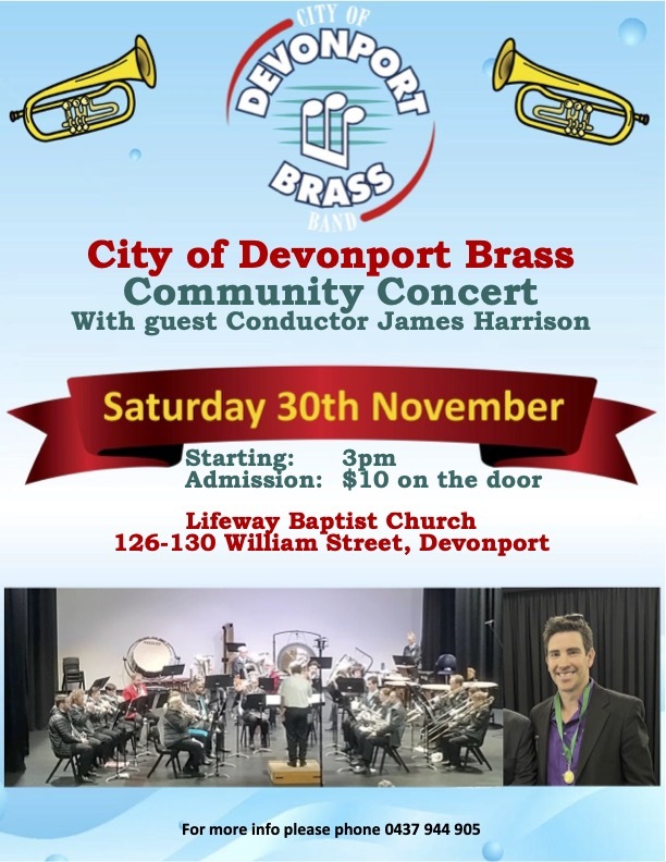 City of Devonport Brass Community Concert Poster