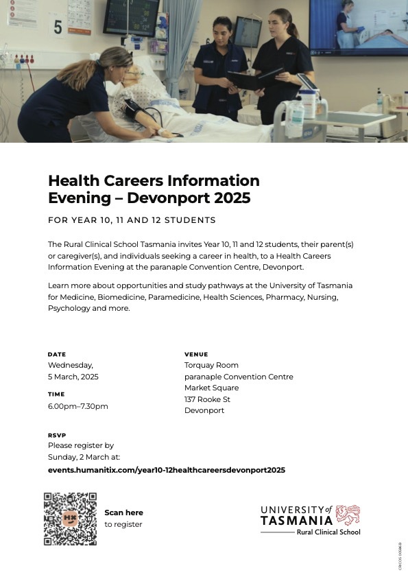 Years 10, 11 & 12 Health Careers Evening