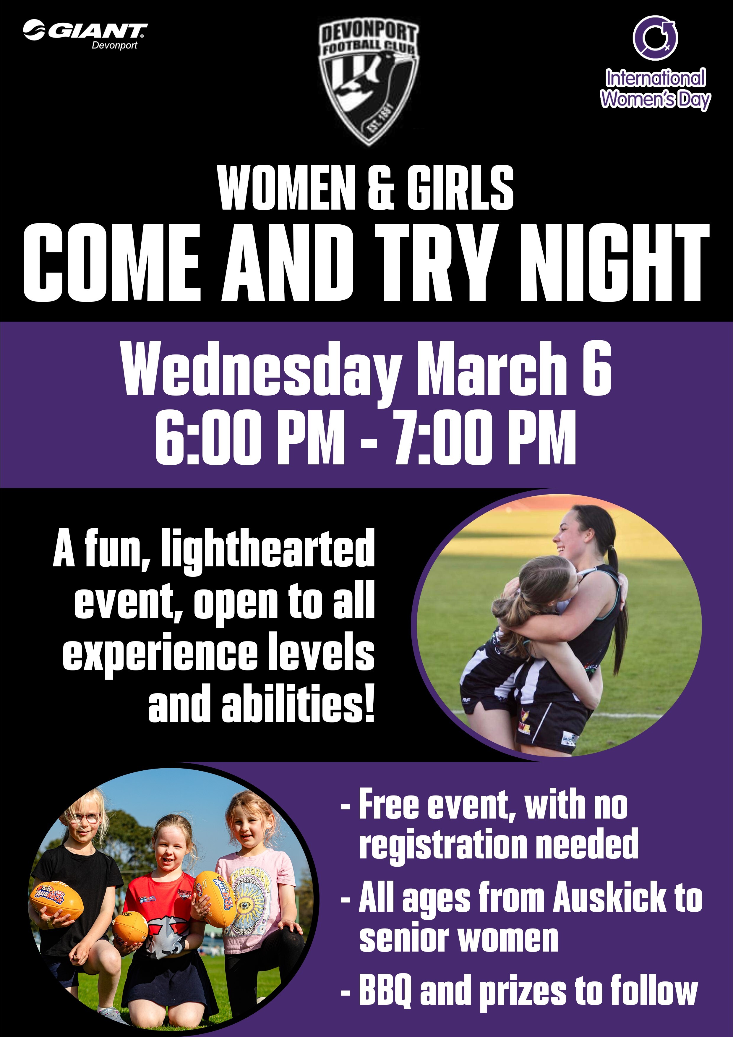 AFL Tas – Female Come and Try Night