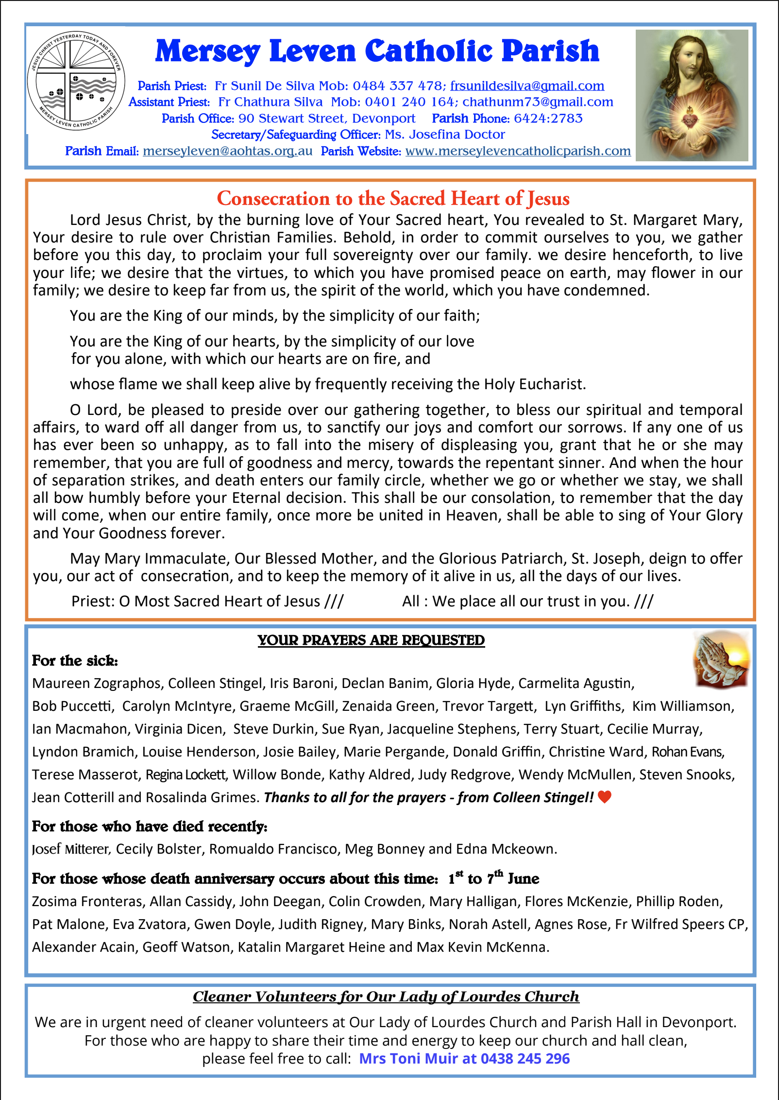 click to view parish news