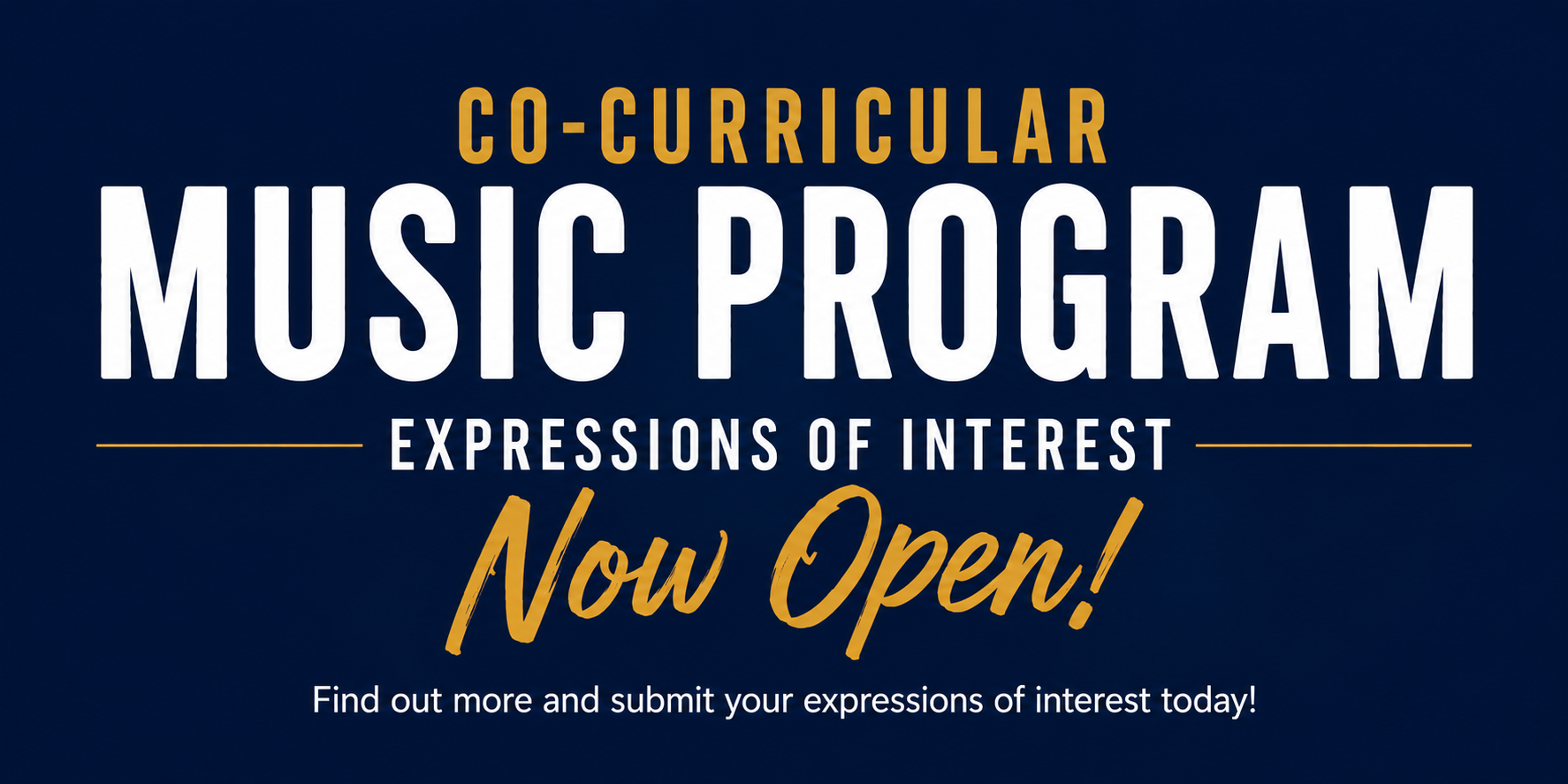 Expressions of Interest are Now Open
