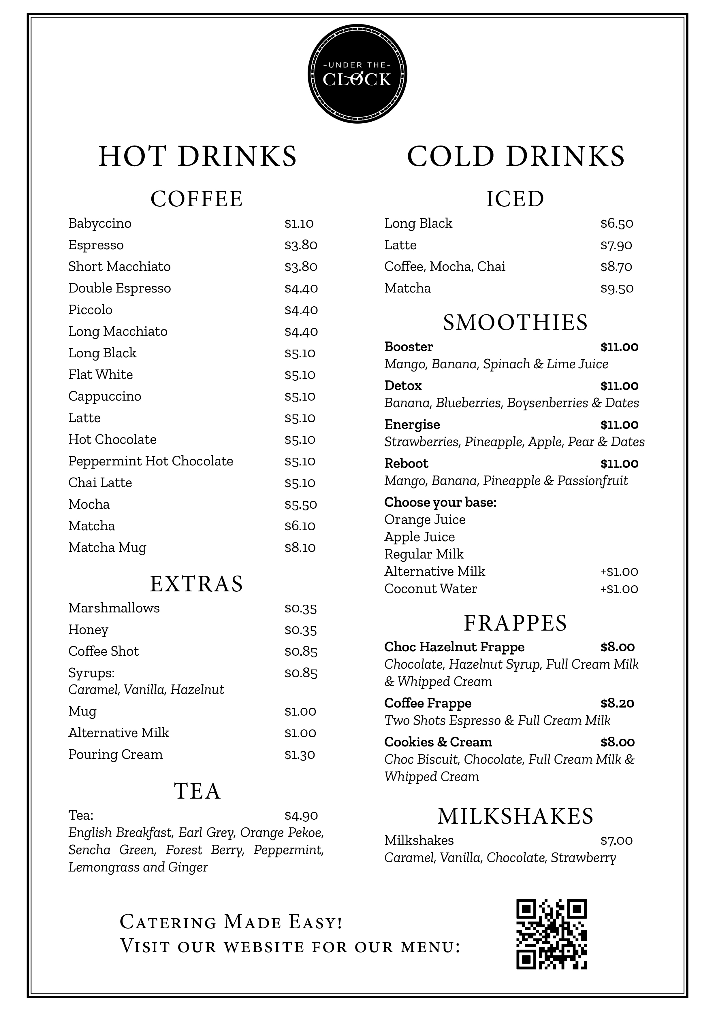 250602 Under The Clock Menu