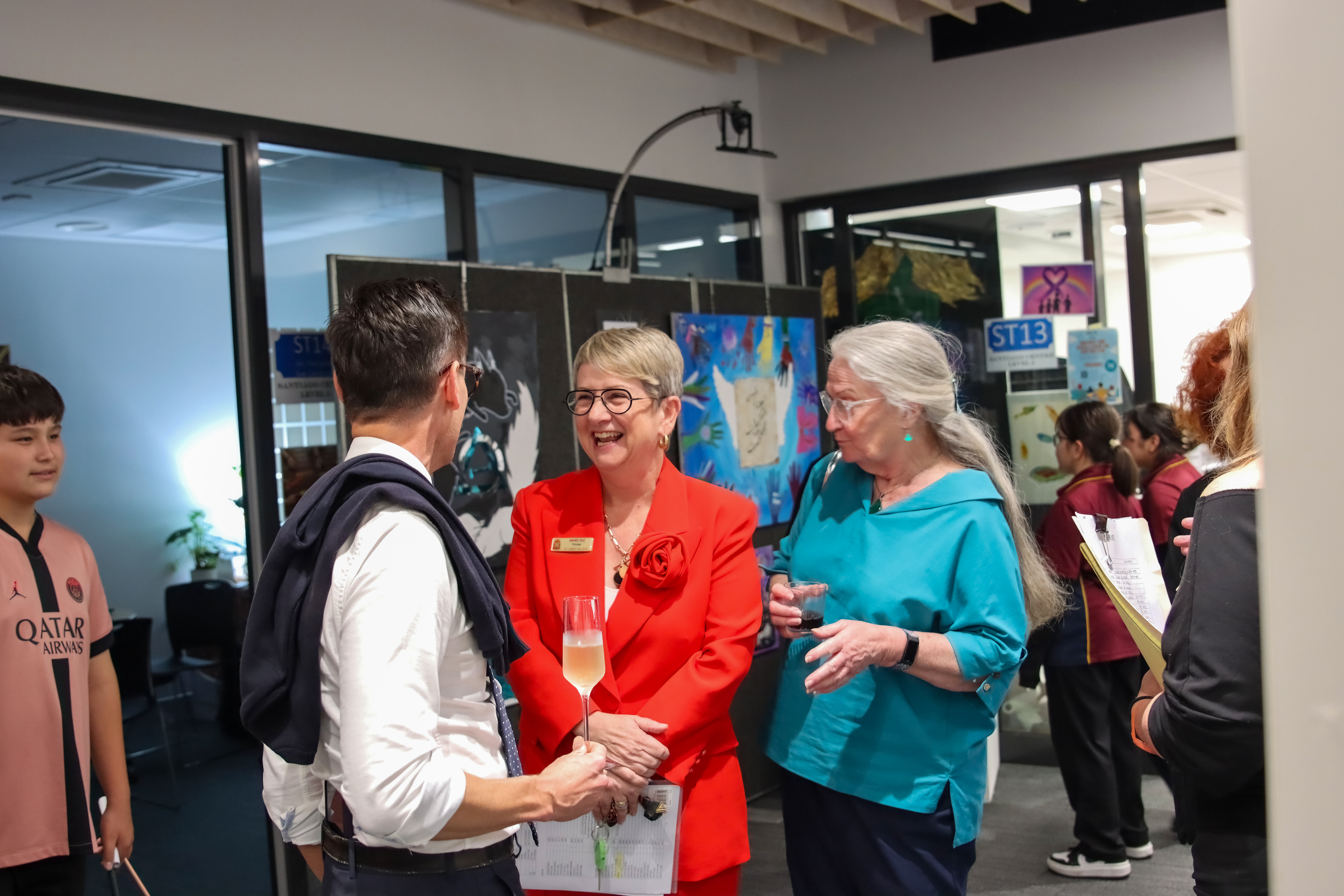 Guests viewing ceramic artworks