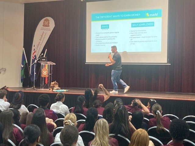 George Samios from Madd Loans speaking to students