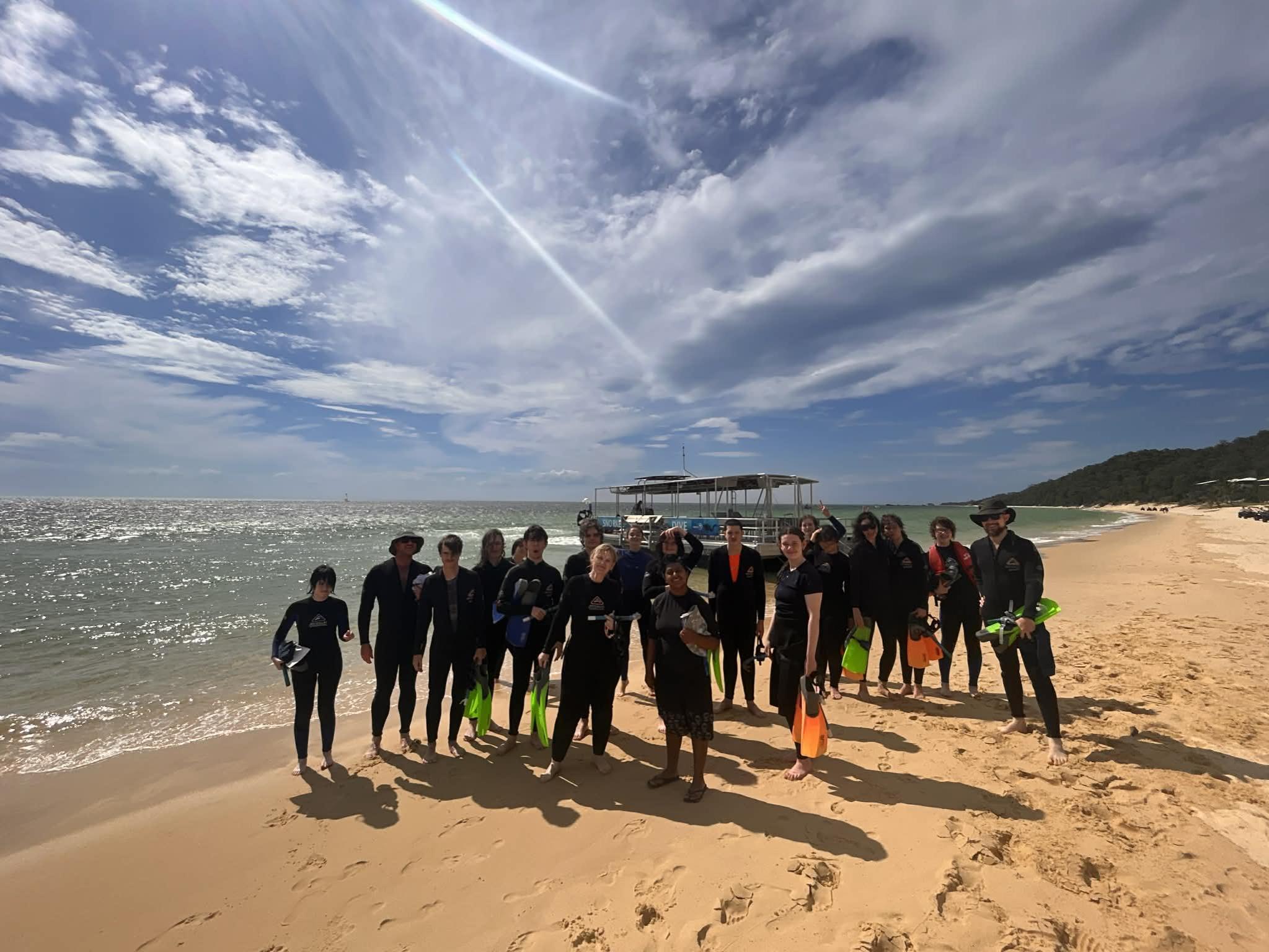 Students enjoying the end-of-year excursion at Moreton Bay