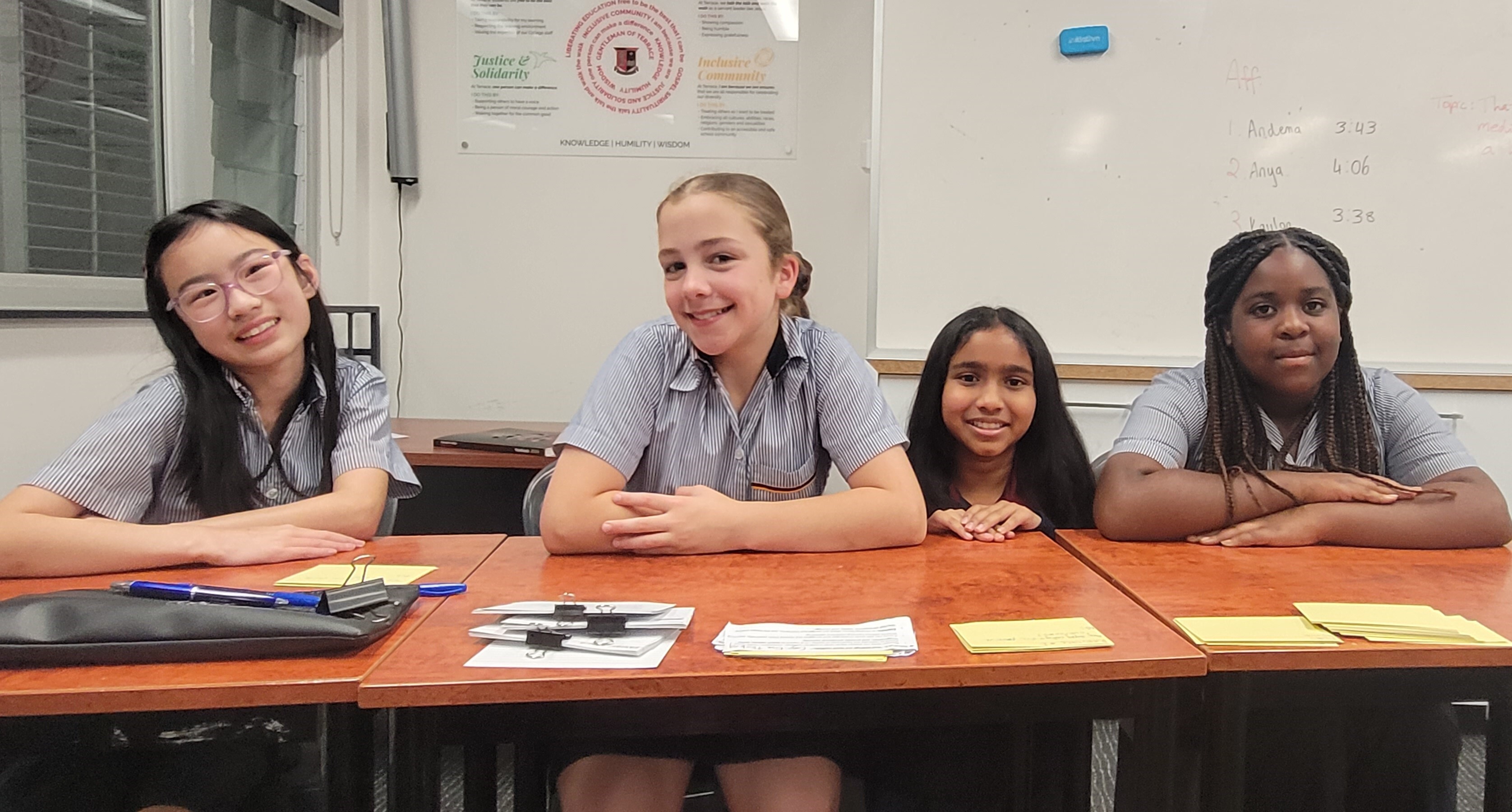 Students participating in a debate