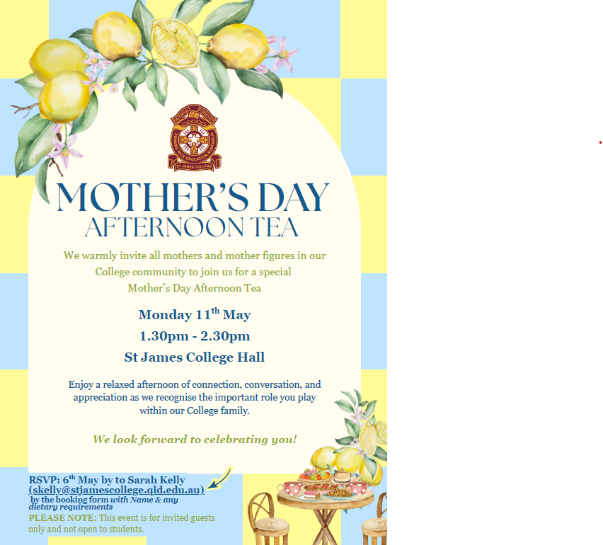 Mother's Day Afternoon Tea Flyer