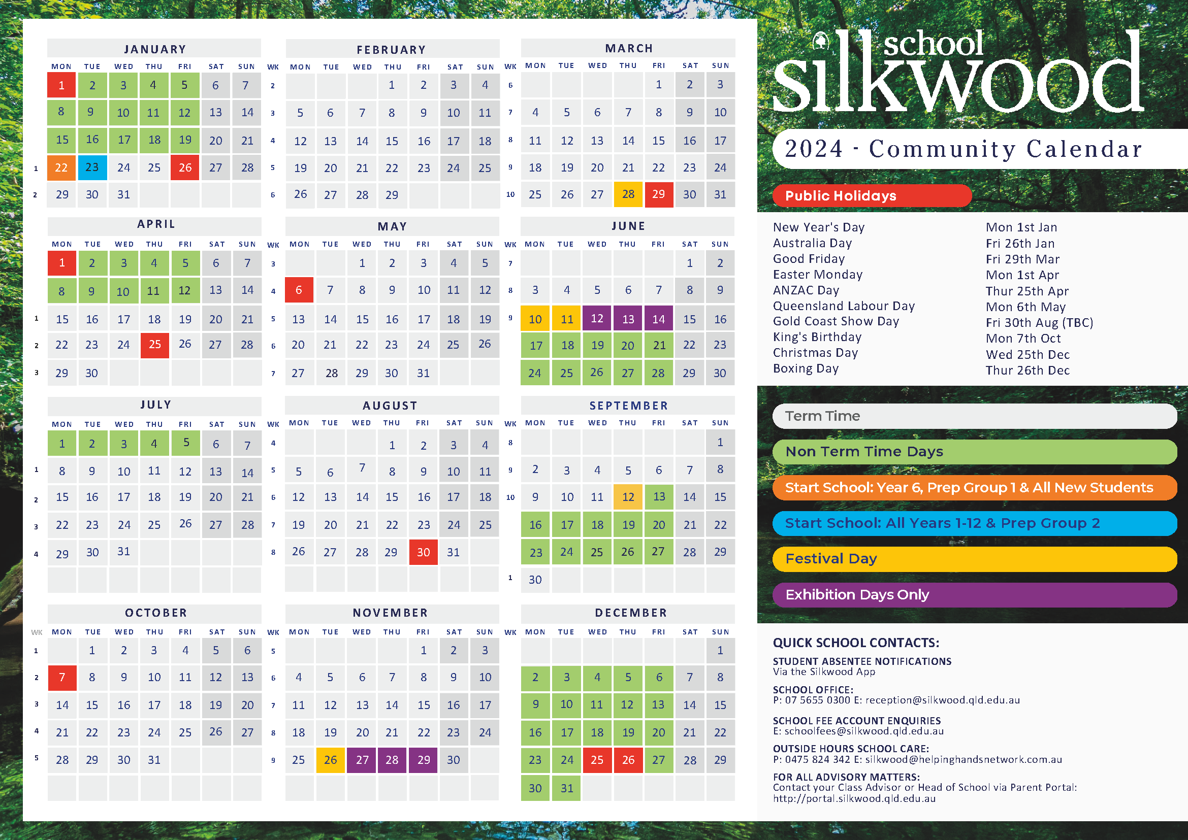 2024 Silkwood School Calendar